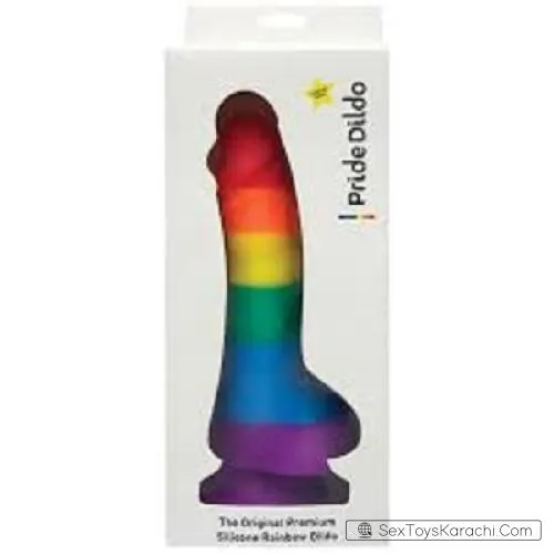 Rainbow Silicone Suction Cup Anal Dildo